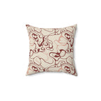 Blush and Bordeaux - Faux Suede Square Pillow — Luxurious Soft Decorative Throw Pillow