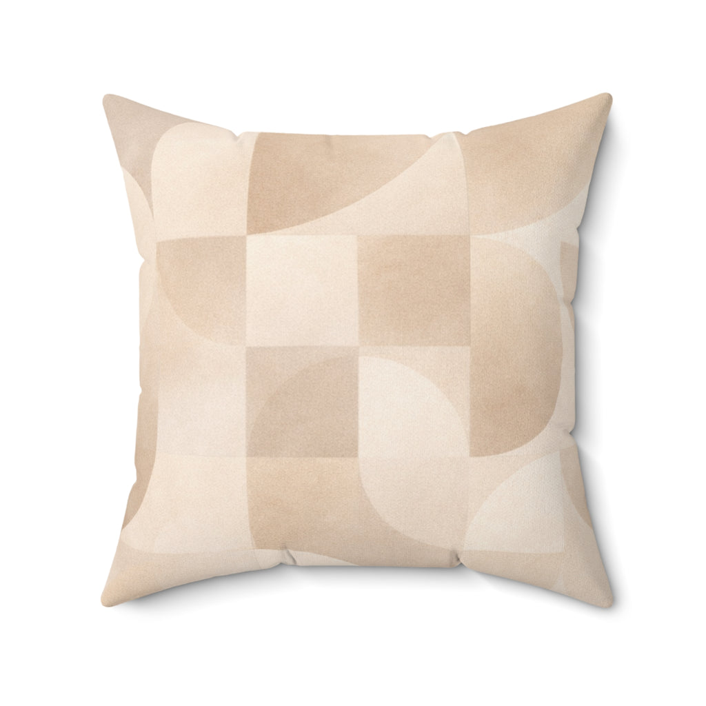 Geometric Pleasure - Faux Suede Square Pillow — Luxurious Soft Decorative Throw Pillow