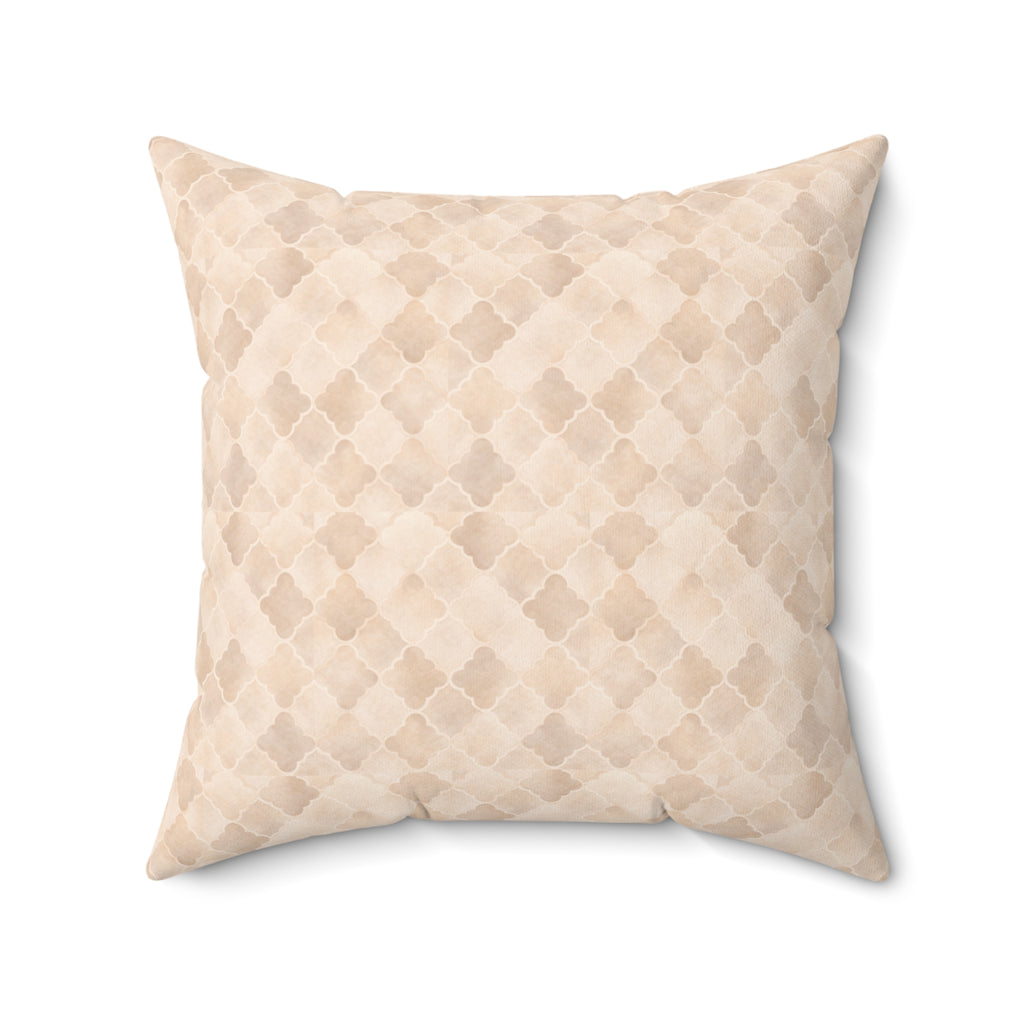 Quatrefoil Dreams Mini - Faux Suede Square Pillow — Luxurious Soft Decorative Throw Pillow