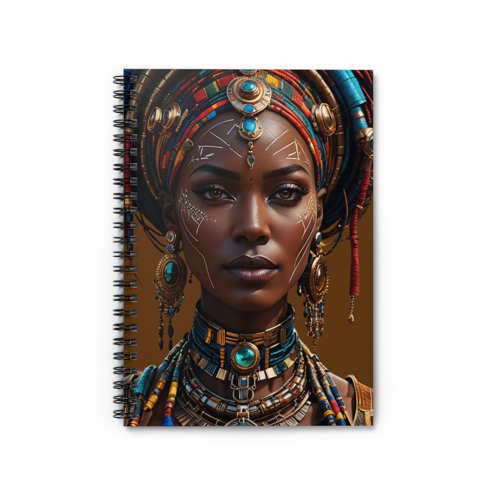 Scorpion Princess - Artistic Spiral Notebook - Ruled Line with Vibrant Cultural Design