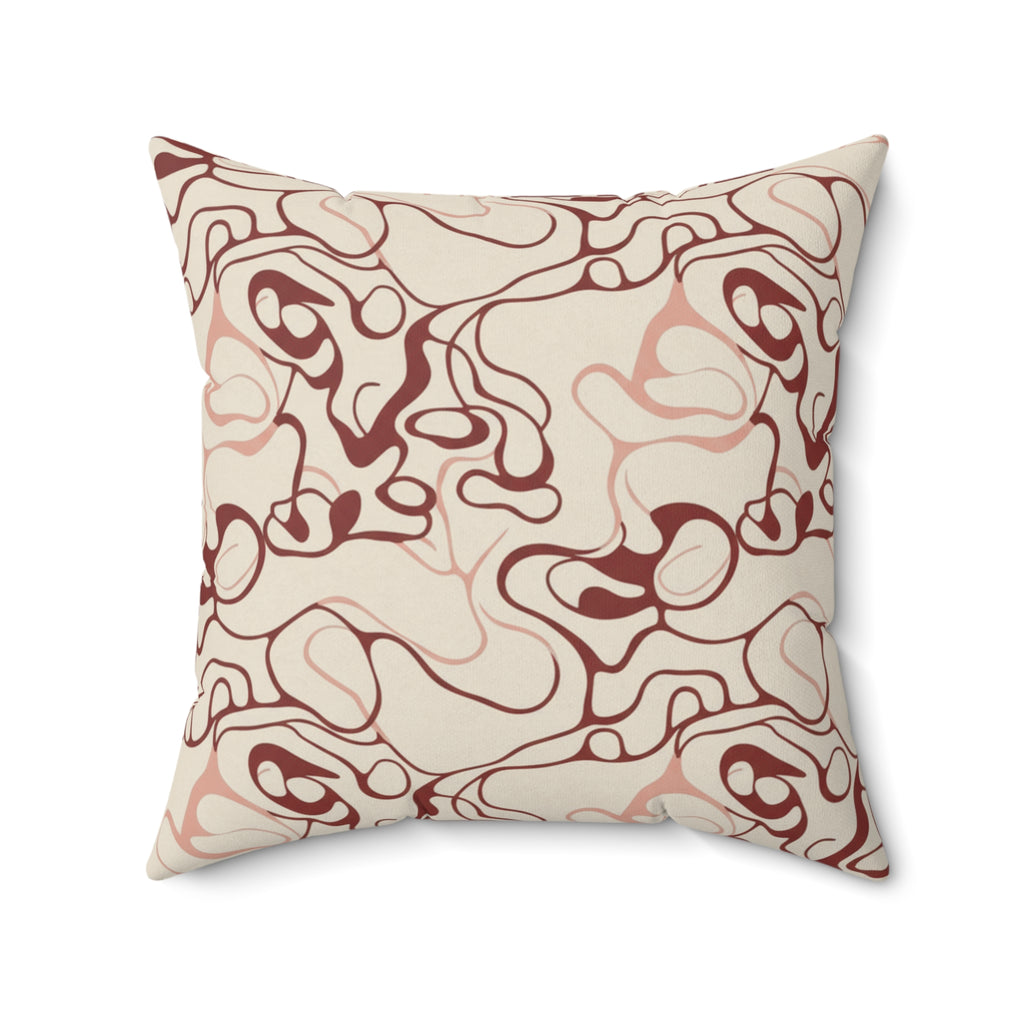 Blush and Bordeaux - Faux Suede Square Pillow — Luxurious Soft Decorative Throw Pillow
