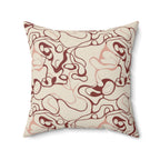 Blush and Bordeaux - Faux Suede Square Pillow — Luxurious Soft Decorative Throw Pillow
