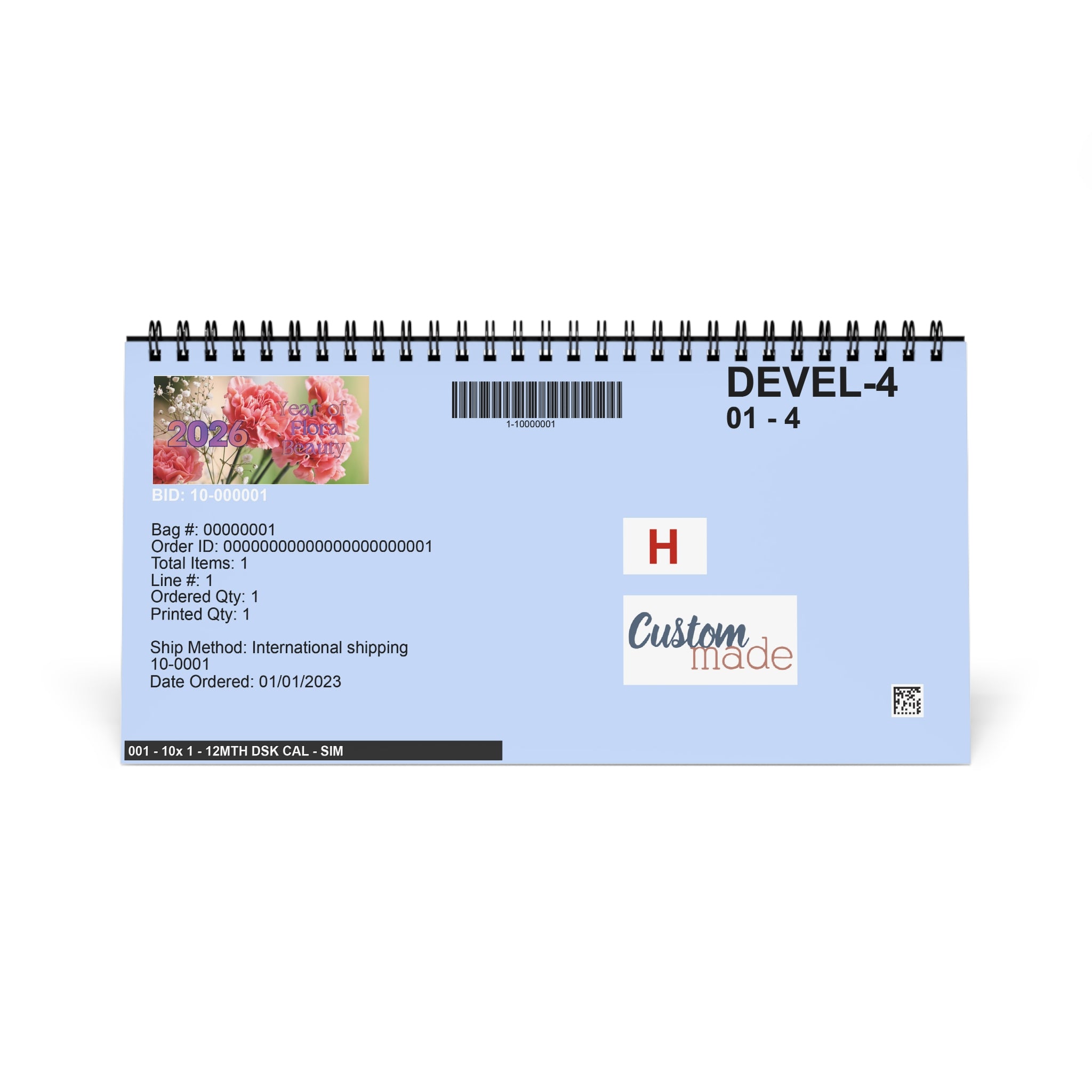 2026 Year of Floral Beauty Desktop Calendar — Spiral-Bound Desk Planner