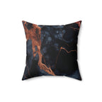 Black & Copper Marble Faux Suede Pillow