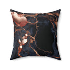 Black & Copper Marble Faux Suede Pillow