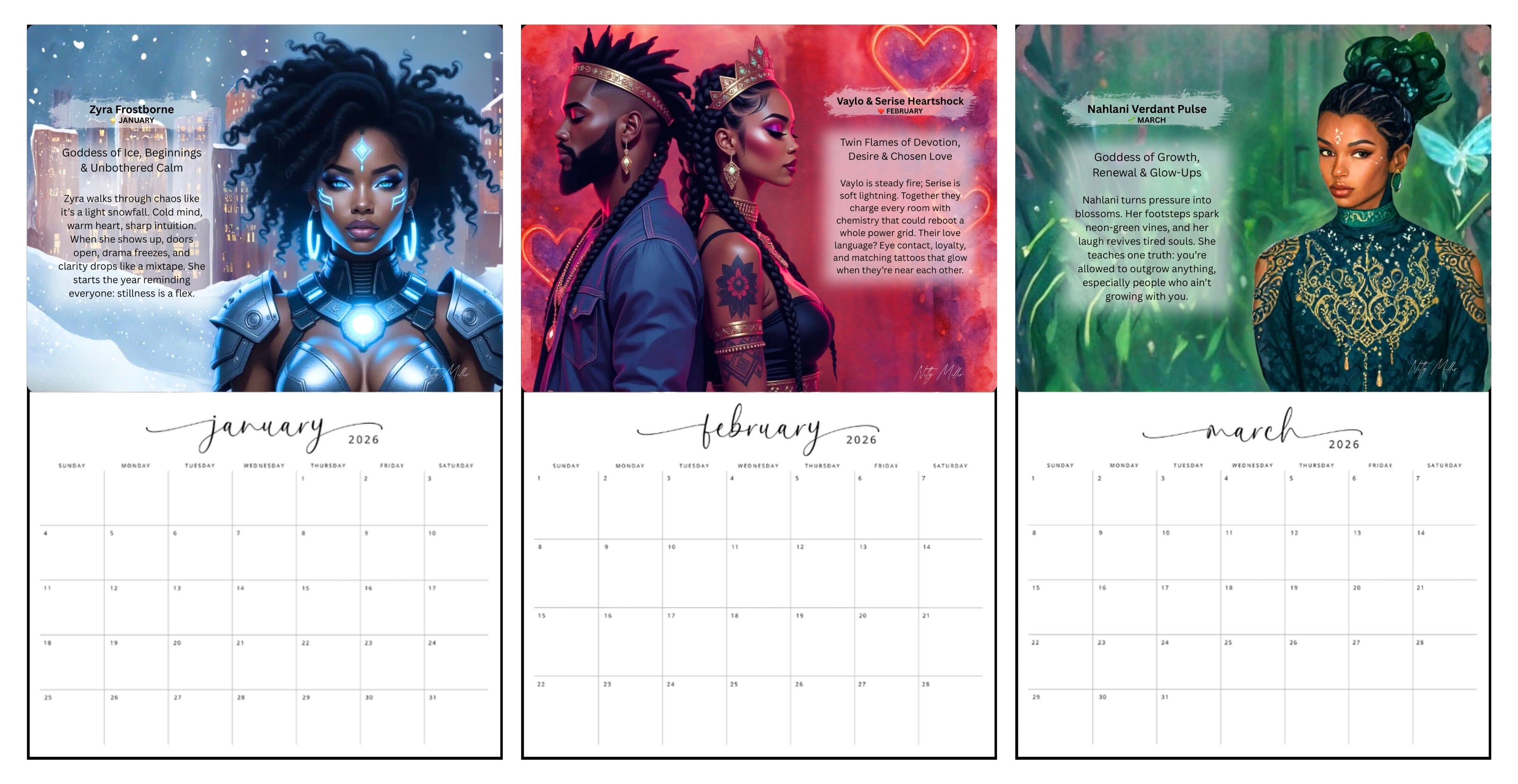 Hidden Protectors - Single Sided Letter Size Wall Calendars 2026 (US & CA)